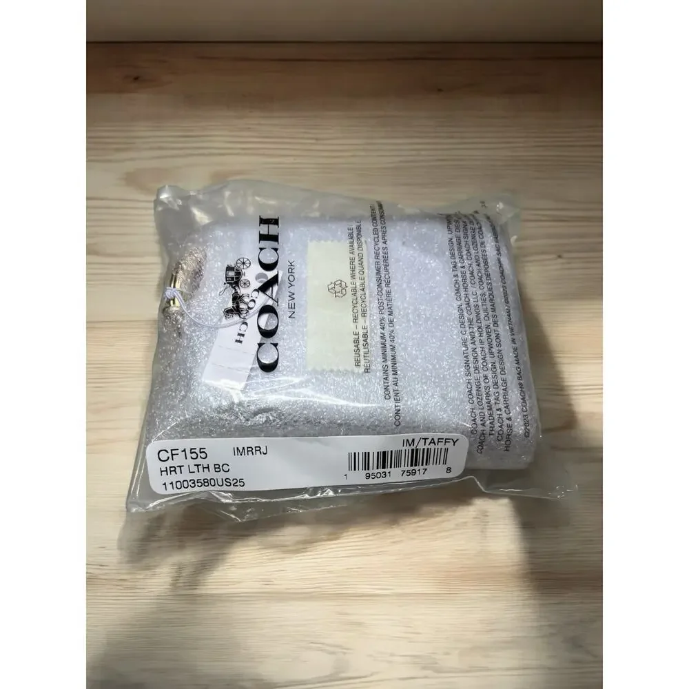 NWT Coach CF155 Heart Leather Bag Charm